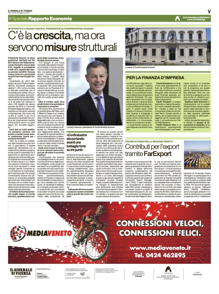 Comunicato stampa - Il Giornale di Vicenza - Confindustria