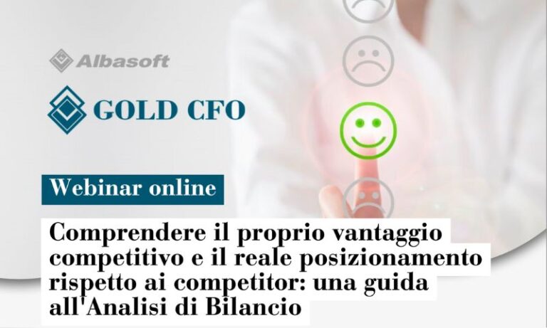 Cover webinar comprendere il proprio vantaggio competitivo e il reale posizionamento rispetto ai competitor una guida all analisi di bilancio