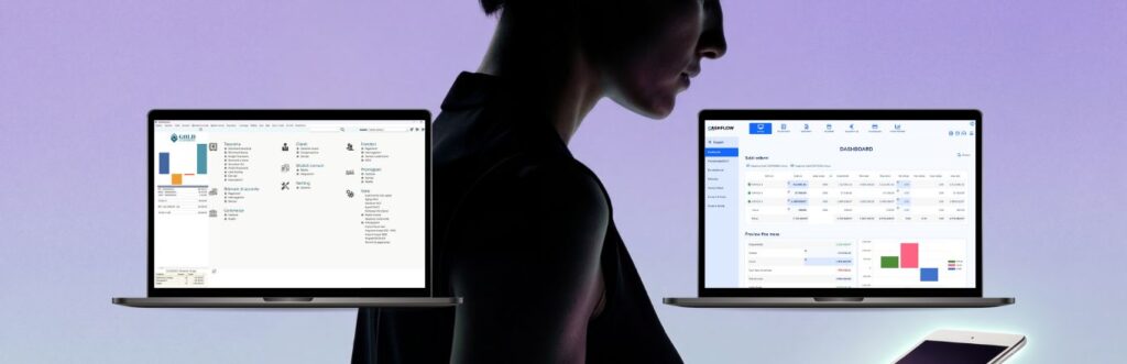 schermata di gold la tesoreria e cash flow, sullo sfondo una ragazza